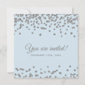 Elegante Wedding Silver Glitzer Confetti Ice Einladung (Rückseite)
