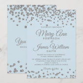 Elegante Wedding Silver Glitzer Confetti Ice Einladung (Vorne/Hinten)