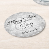 Elegante Wedding Silver Winter Wonderland Runder Pappuntersetzer (Angewinkelt)