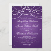 Elegante Wedding Sparkling String Lila Einladung (Vorderseite)