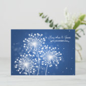 Elegante Wedding Summer Sparkle Sapphire Blue Einladung (Stehend Vorderseite)