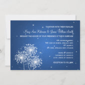 Elegante Wedding Summer Sparkle Sapphire Blue Einladung (Rückseite)