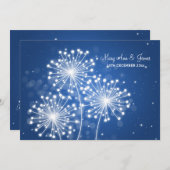 Elegante Wedding Summer Sparkle Sapphire Blue Einladung (Vorne/Hinten)