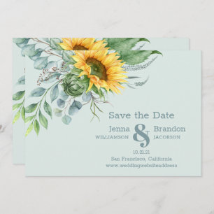 Elegante Wedding Sunflower Save the Date