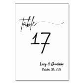 Elegante Wedding Tischnummer Card (Vorderseite)