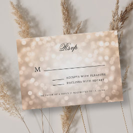 Elegante Wedding UAWG Bokeh Lights Rose Gold RSVP Karte