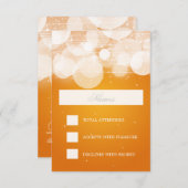 Elegante Wedding UAWG Glow & Sparkle Orange RSVP Karte (Vorne/Hinten)