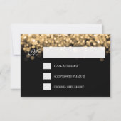 Elegante Wedding UAWG Gold Lights CUSTOM RSVP Karte (Vorderseite)