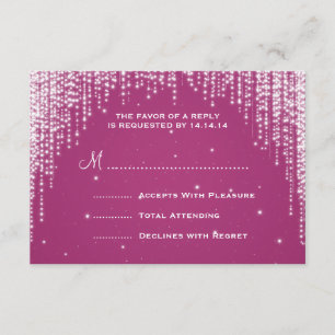 Elegante Wedding UAWG Night Dazzle Berry Pink RSVP Karte