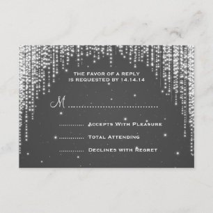 Elegante Wedding UAWG Night Dazzle Black RSVP Karte