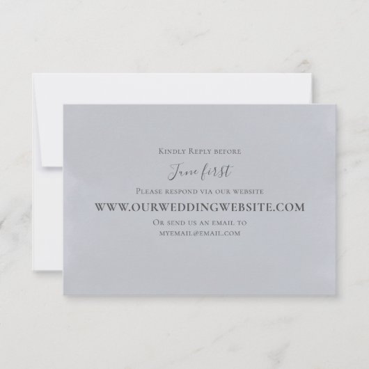 Elegante Wedding UAWG Online Light Blue Script RSVP Karte (Vorderseite)