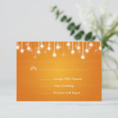 Elegante Wedding UAWG Shimmering Stars Orange RSVP Karte (Stehend Vorderseite)
