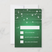 Elegante Wedding UAWG Sparkling Lines Emerald Gree RSVP Karte (Vorderseite)
