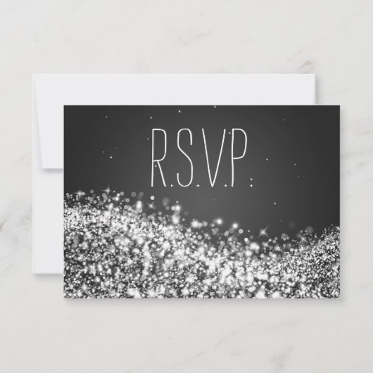 Elegante Wedding UAWG Sparkling Wave RSVP Karte (Rückseite)