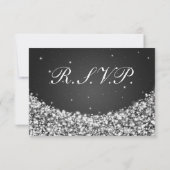 Elegante Wedding UAWG Star Sparkle Black RSVP Karte (Rückseite)