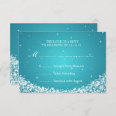 Elegante Wedding UAWG Star Sparkle Blue RSVP Karte (Vorne/Hinten)