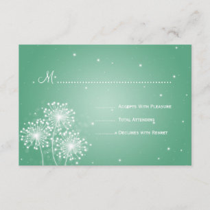 Elegante Wedding UAWG Summer Sparkle Mint Green RSVP Karte