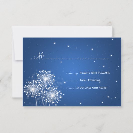 Elegante Wedding UAWG Summer Sparkle Sapphire Blue RSVP Karte (Vorderseite)