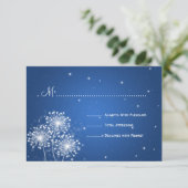 Elegante Wedding UAWG Summer Sparkle Sapphire Blue RSVP Karte (Stehend Vorderseite)