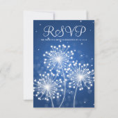 Elegante Wedding UAWG Summer Sparkle Sapphire Blue RSVP Karte (Rückseite)