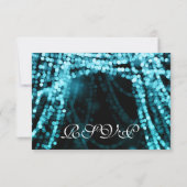 Elegante Wedding UAWG Turquoise String Lights RSVP Karte (Rückseite)