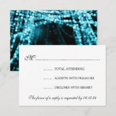 Elegante Wedding UAWG Turquoise String Lights RSVP Karte (Vorne/Hinten)