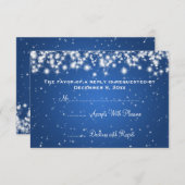 Elegante Wedding UAWG Winter Sparkle Blue RSVP Karte (Vorne/Hinten)