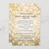 Elegante Wedding Vow Renewal Gold Glitzer Lights Einladung (Vorne/Hinten)