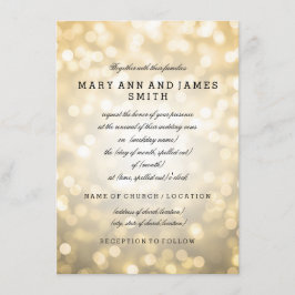Elegante Wedding Vow Renewal Gold Glitzer Lights Einladung