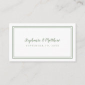 Elegante Wedding Website Modern QR Code Sage Green Begleitkarte (Vorderseite)