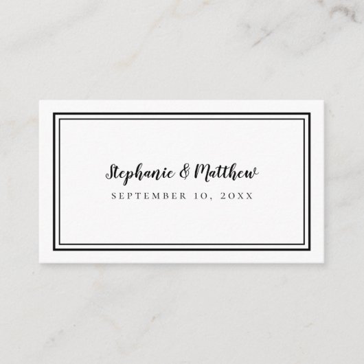 Elegante Wedding Website Moderner QR-Code Schwarz- Begleitkarte (Vorderseite)