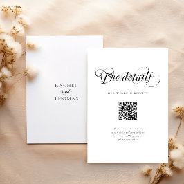 Elegante Wedding Website QR Code Details Begleitkarte