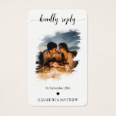 Elegante Wedding Website QR Code Foto RSVP Card (Vorderseite)