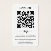 Elegante Wedding Website QR Code Foto RSVP Card (Rückseite)