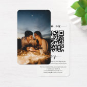 Elegante Wedding Website QR Code Foto RSVP Card (Schreibtisch)