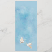 Elegante Wedding White Doves Blue Menu Card Menükarte (Rückseite)