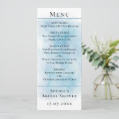 Elegante Wedding White Doves Blue Menu Card Menükarte (Stehend Vorderseite)