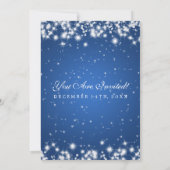 Elegante Wedding Winter Sparkle Blue Einladung (Rückseite)