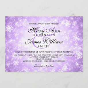 Elegante Wedding Winter Wonderland Lila Einladung