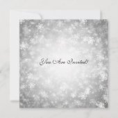 Elegante Wedding Winter Wonderland Sparkle Silver Einladung (Rückseite)