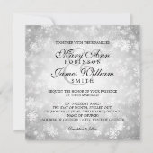 Elegante Wedding Winter Wonderland Sparkle Silver Einladung (Vorderseite)