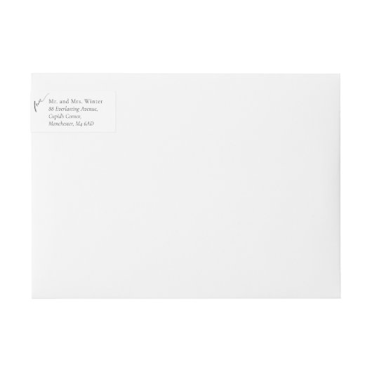 Elegante Wedding Wrap rund um das Adressetikett mi (Vorderseite)