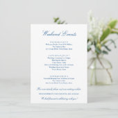 Elegante Weekend Events Navy Blue Wedding Begleitkarte (Stehend Vorderseite)