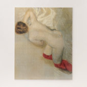 Elegante Weibliche Schönheit mit roten Strümpfen Puzzle (Vertikal)