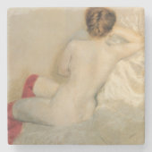 Elegante Weibliche Schönheit mit roten Strümpfen Steinuntersetzer (Vorderseite)