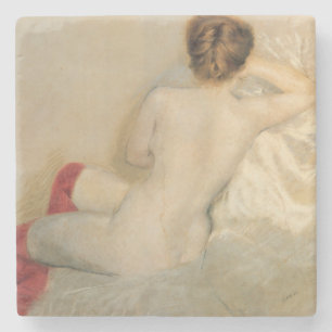 Elegante Weibliche Schönheit mit roten Strümpfen Steinuntersetzer