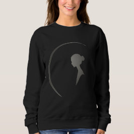 Elegante weibliche Silhouette Minimalistische Mond Sweatshirt