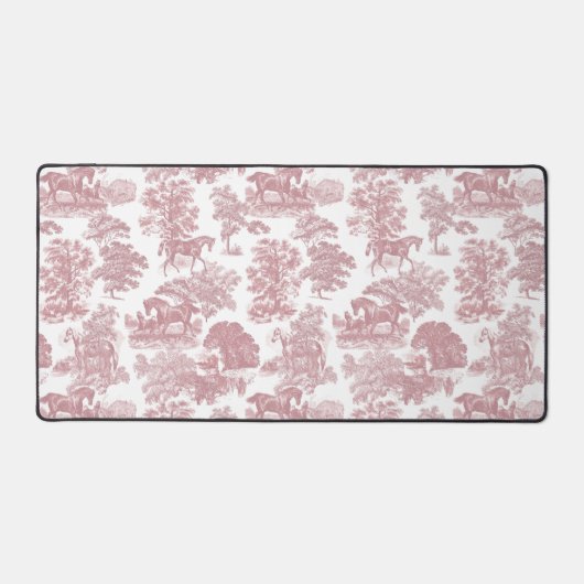 Elegante, weich rosa Pferde Toile Schreibtischunterlage (Vorderseite)