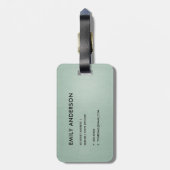 ELEGANTE WEICHE AQUA-BLAUES GRÜN-METALLISCHE GEPÄCKANHÄNGER (Rückseite vertikal)