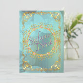 Elegante weiche Aquamarine Blasen Ankündigung (Stehend Vorderseite)